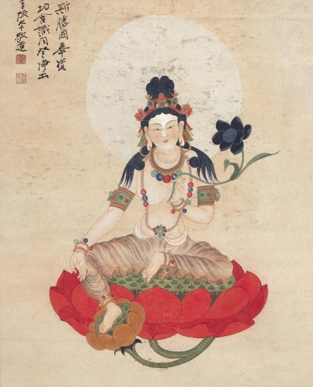 Guanyin portrait by Zhang Daqian. (Image: 163 blog.com)