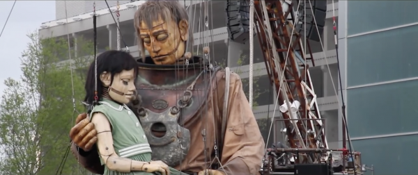Little Girl-Giant and Uncle Hug. (Screenshot/YouTube)
