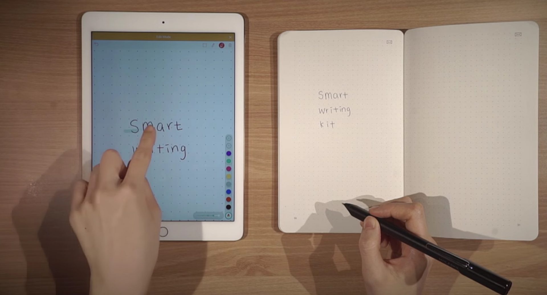 The pen that promises to fuse paper and smartphones while bringing back the paper-note book. (Image: Screenshot/Youtube)