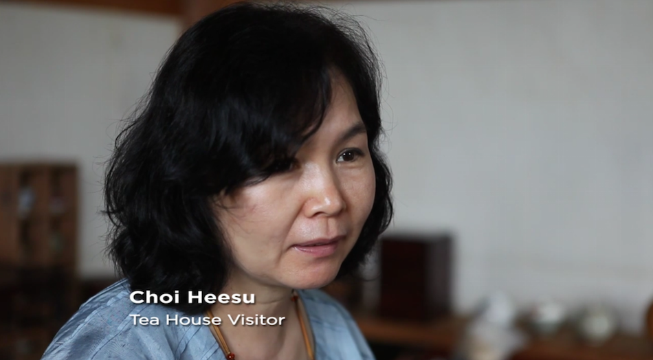 Choi Heesu a visitor to the Tea House. (Image via Jarrod Hall / Vimeo Screenshot)