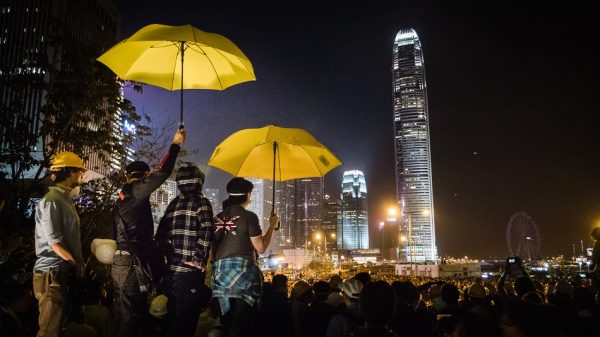 A night during 2014’s pro-democracy protest in Hong Kong. (Image: Studio Incendo via Flickr/CC BY 2.0 )