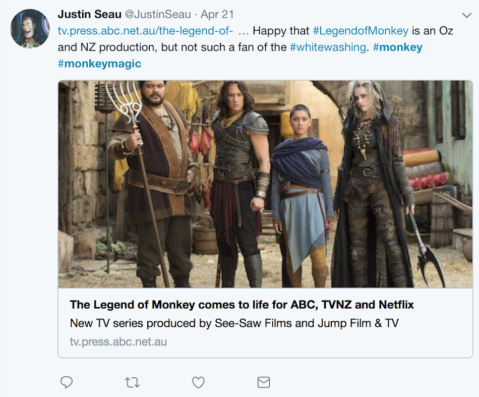 The Legend of Monkey, featuring cast (from left) Josh Thomson, Chai Hansen, Luciane Buchanan and Emilie Cocquerel.