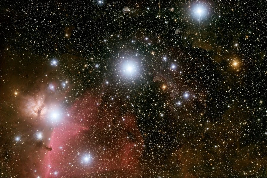 Orion's Belt: These three blue supergiant stars are hotter and much more massive than the Sun. Vision Times (Image Credit: Martin Mutti, Astronomical Image Data Archive, via NASA cc 1.0)