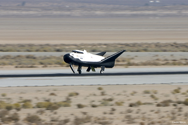 The most recent test went off without a hitch, and DC was able to fly and land safely on the same runway it had skidded off four years before. (Image: SNC / CC0 1.0)