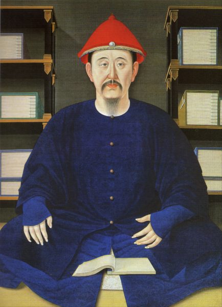 The Kangxi Emperor at the age of 45, painted in 1699.