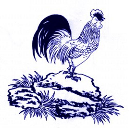 A rooster crowing on top of a rock. (Image: NTDTV)