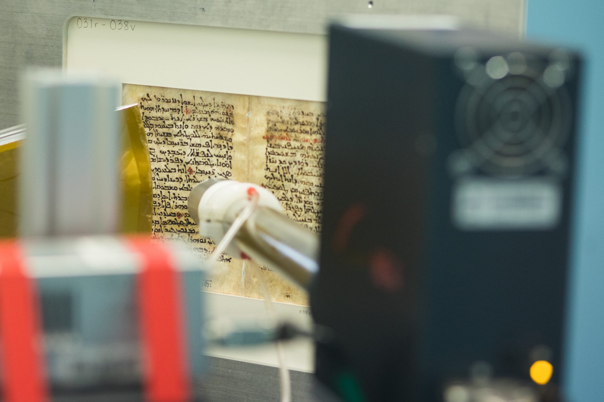 They illuminated the pages with visible, ultraviolet and infrared light to enhance different colors within the inks. While they could identify and read the underlying text on many pages, they still could not read it on others. Credit: Stanford University