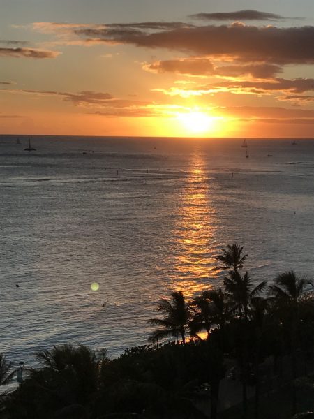 Sunset at Waikiki Beach. (Photo: Courtesy of Laura Cozzolino)