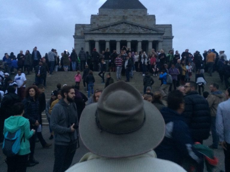 Photo by Trisha Haddock. Anzac Day Dawn Service at the Shrine of Remembrance.