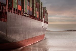 A container ship.