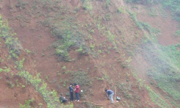 Picture taken at the site of the discovery of ancient tools in China. (Credit: Prof. Zhaoyu) Zhu