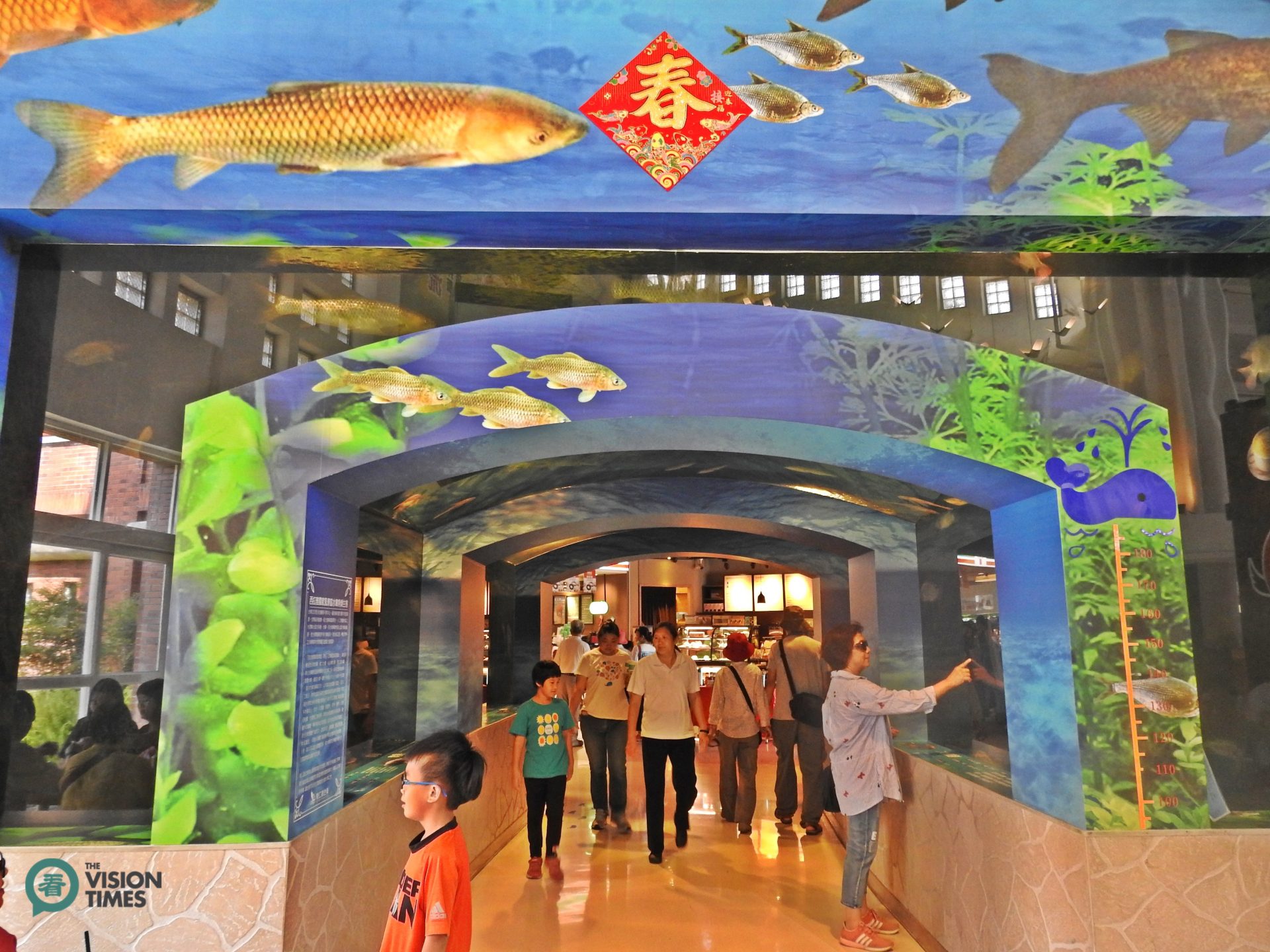 A 6-meter aquarium at the Dongshan Service Area. (Image: Billy Shyu / Vision Times)
