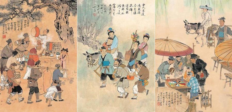 The paintings depict the folk customs during the Spring festival in the Song Dynasty. (Image: Taipei National Palace Museum)