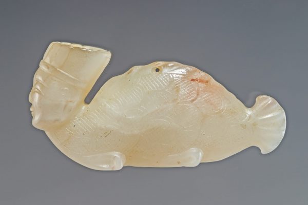 A human-face-fish-body jade ornaments from the Song Dynasty (907-1279 CE) . (Image: Courtesy of Yens Charity Foundation)