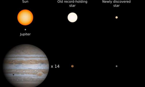 The new discovery is only 14% the size of the Sun and is the new record holder for the star with the smallest complement of heavy elements. It has about the same heavy element complement as Mercury, the smallest planet in our solar system./By Kevin Schlaufman/JHU.
