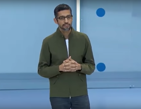 Google CEO Sundar Pichai faces growing opposition to his Dragonfly Project. (Image: YouTube/Screenshot)