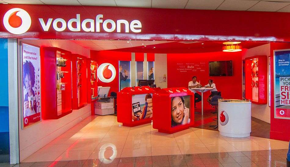 Vodaphone shop in red.