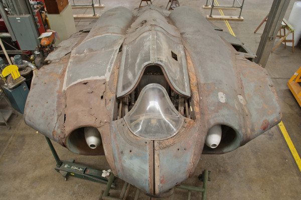 A Horten Ho 229 V3 undergoing restoration at the Smithsonian's Garber restoration facility. (Image: Michael.katzmann via flickr CC BY 2.5)
