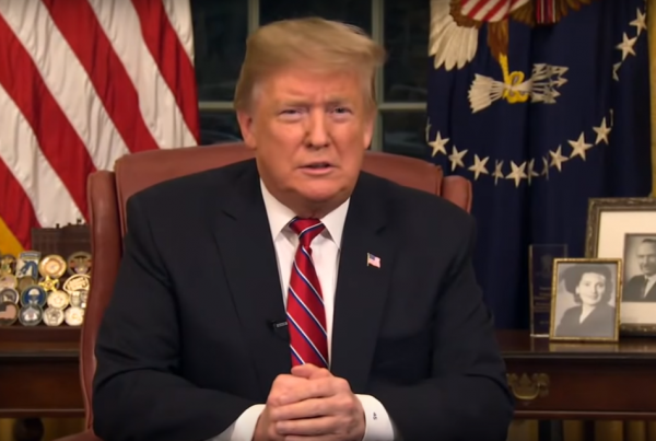 President Donald Trump giving his Oval Office address on border security on Tuesday, Jan. 8. (Image: YouTube/Screenshot)
