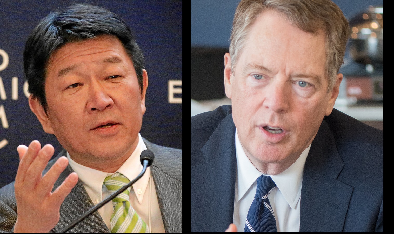 According to reports, U.S. Trade Representative Robert Lighthizer (Image: USDA Photo by Tomasina Brown) urged the Japanese trade negotiator, Economic and Fiscal Policy Minister Toshimitsu Motegi, to “announce something this time around.” (Image: World Economic Forum/CC BY-SA 2.0)