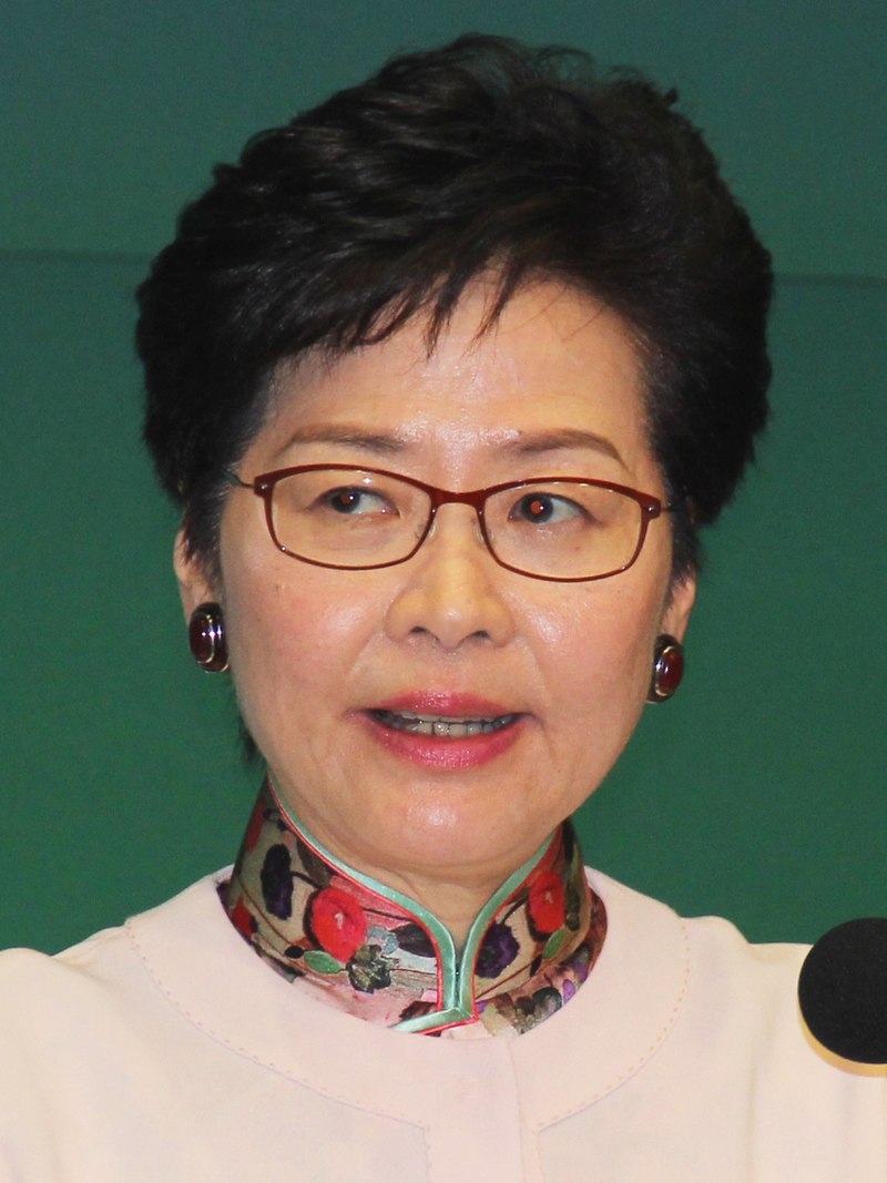Carrie Lam, Hong Kong's Beijing-approved Chief Executive, in 2018. (Image: VOA/Public Domain)