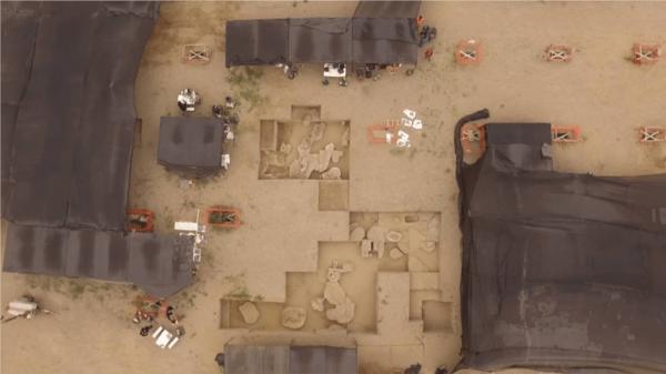 An aerial view of the archaeological site “El Olivar”, Coquimbo Region, Chile. This site covers almost 700 years, including the period of contact with the Inca empire. (Image: Paola González Carvajal)