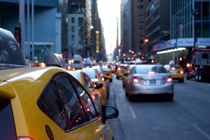 Heavy traffic in New York City.