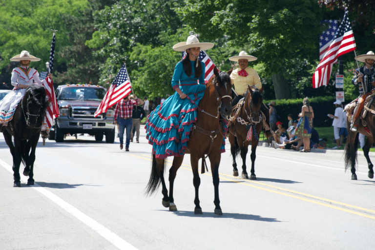 An equestrian unit in the parade.