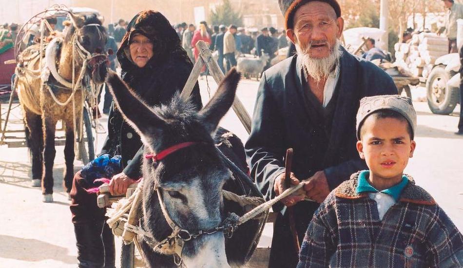 A Uyghur family in Xinjiang.