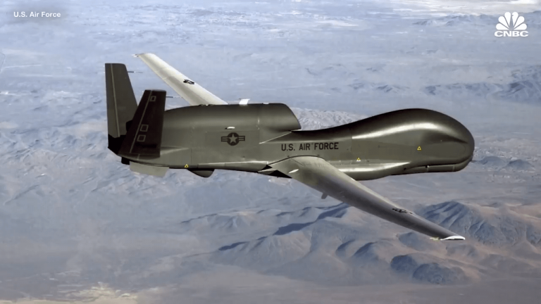 A surface-to-air missile hit an RQ-4A Global Hawk U.S. surveillance drone, leading to a cyberattack by the U.S.