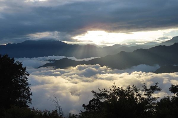 Jiahong Su, a trail guide for the Alishan Forest Railway Management Office of the Taiwan Forestry Bureau, captured the natural beauty of the sunrise, sea of clouds and cloud-fall at Xiaoliyuan's Mountain 360-degree viewing platform. (Image: Jiahong Su)