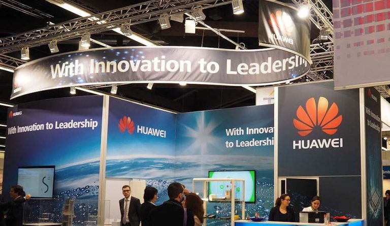 A Huawei booth.