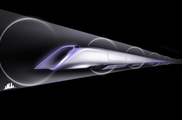 Hyperloop passenger transport capsule conceptual design rendering. (Image: SpaceX)
