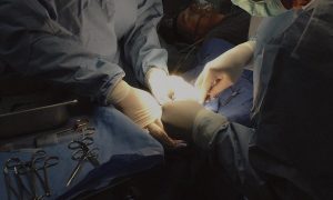 Organ harvesting surgery.