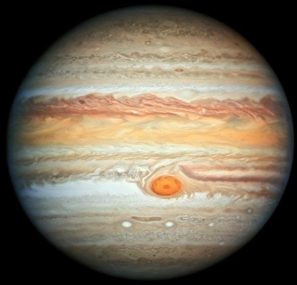 A portrait of gorgeous Jupiter. Images make the planet’s atmosphere appear flat, but some clouds rise above others. Image (Image: By NASA, ESA, and A. Simon (NASA Goddard))