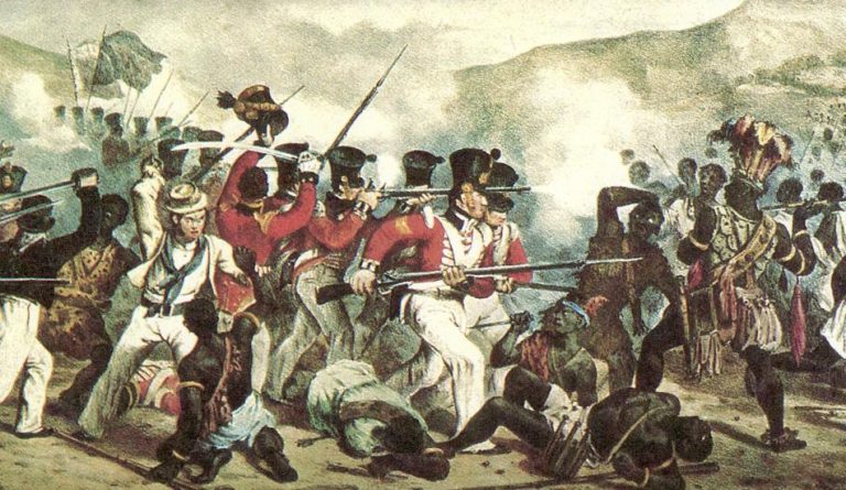 British soldiers fighting Africans.