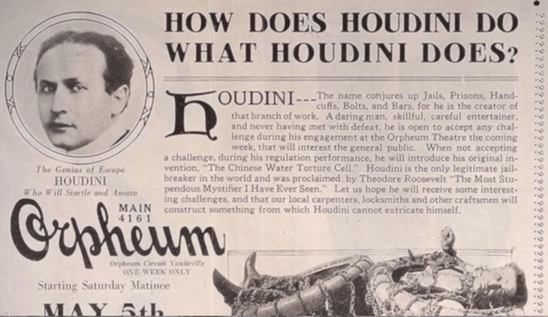 Keaton is said to have gotten the name 'Buster' from famous illusionist Harry Houdini, who was a former partner of his father.