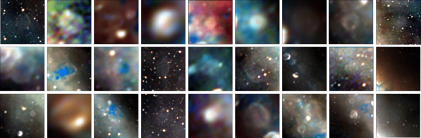 These are the 27 newly-discovered supernova remnants—the remains of stars that ended their lives in huge stellar explosions thousands to hundreds of thousands of years ago. The radio images trace the edges of the explosions as they continue their ongoing expansion into interstellar space. Some are huge, larger than the full moon, and others are small and hard to spot in the complexity of the Milky Way. (Image: Dr Natasha Hurley-Walker (ICRAR/Curtin) and the GLEAM Team)