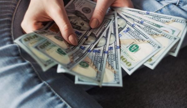 A handful of money.
