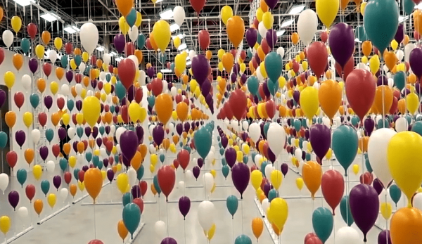 There is a balloon maze you can navigate, straight out of the book ‘Oh! The Places You’ll Go!’ (Image: Screenshot / YouTube)