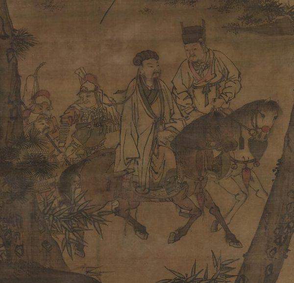 The painting Kongming Leaving the Mountains, depicting Zhuge Liang leaving his rustic retreat to enter into the service of Liu Bei. (Image: wikimedia / CC0 1.0)