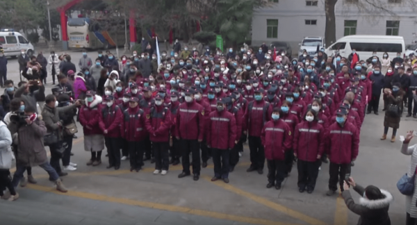 Medical teams head to the frontline of the virus outbreak in Wuhan. (Image: YouTube/Screenshot)