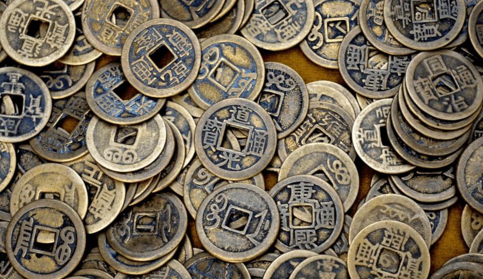 Ancient Chinese coins.