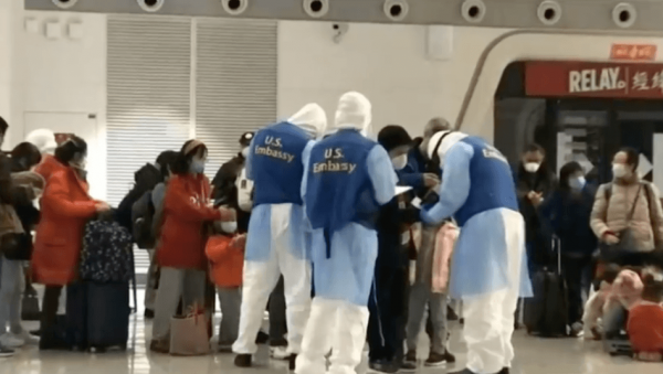 On January 29, one Boeing 747-100 flight landed at March Air Reserve Base, carrying passengers that were trapped in Wuhan. (Image: YouTube/Screenshot)