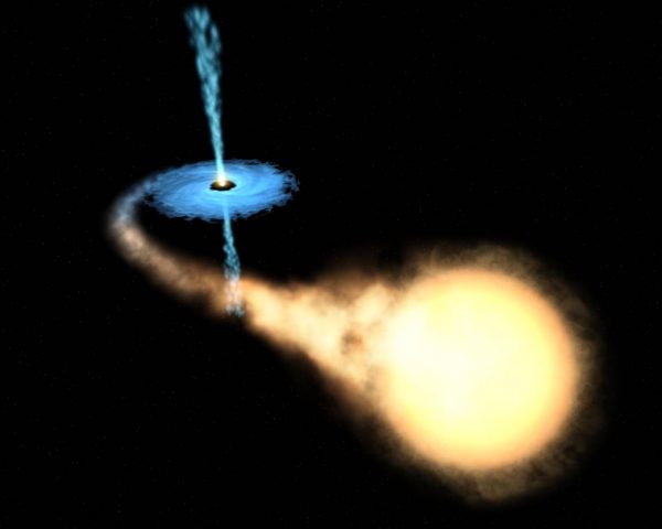 Did you know that a black hole could hurtle like a cannonball? Well, the Hubble Space Telescope found such an object – making this phenomena the image of the year in 2002. Astronomers were able to track the hole because it had a companion star – a black hole cannot be seen on its own because it swallows light. The theory is, which furthered by this image, that claims that black holes are created when a star dies in a violent supernova. (Image: NASA/JPL-Caltech)