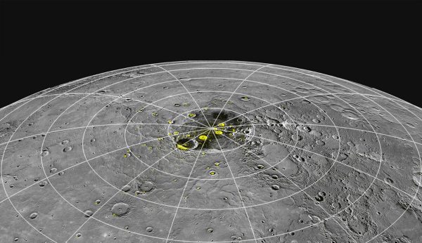 Despite Mercury's daytime Vulcan heat, there is permanent ice at the poles, according to data and images from a NASA probe that visited Mercury in 2011. (Image: NASA / MESSENGER)