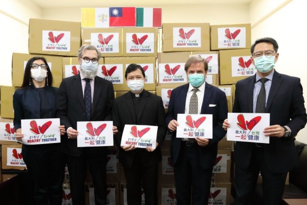 The medical supplies donated to Italy via the Embassy of the Holy See to Taiwan. (Image: Ministry of Foreign Affairs, Taiwan)