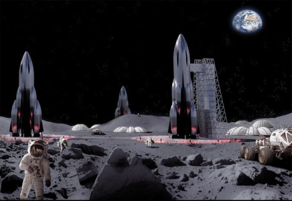 Artist’s impression of a lunar base. (Image: Newspace2060)