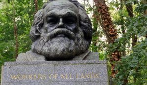 A bust of Karl Marx.