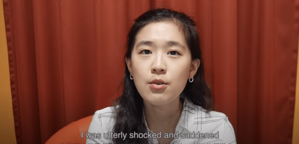 screenshot of Taiwanese Student Vivi Lin in a Video on her YouTube Channel, shocked about the WHO General-Director ' accusations against Taiwan.